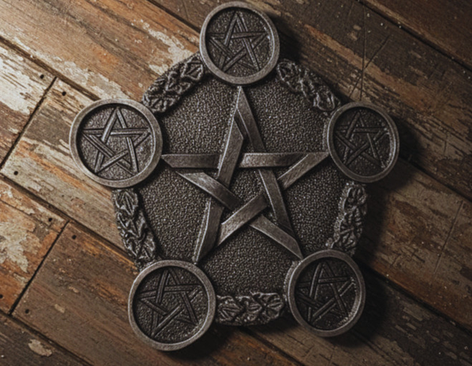Support bougies pentagramme